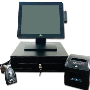 Vow pos DP-J,j1900 Processor,4GB RAM/128GB SSD, includes MSR & Customer display, Receipt printer, cashdrawer, 2D corded scanner