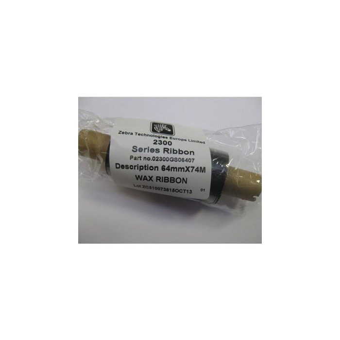 ZEBRA WAX 2300 RIBBONS 64mm*74M 02300GS06407