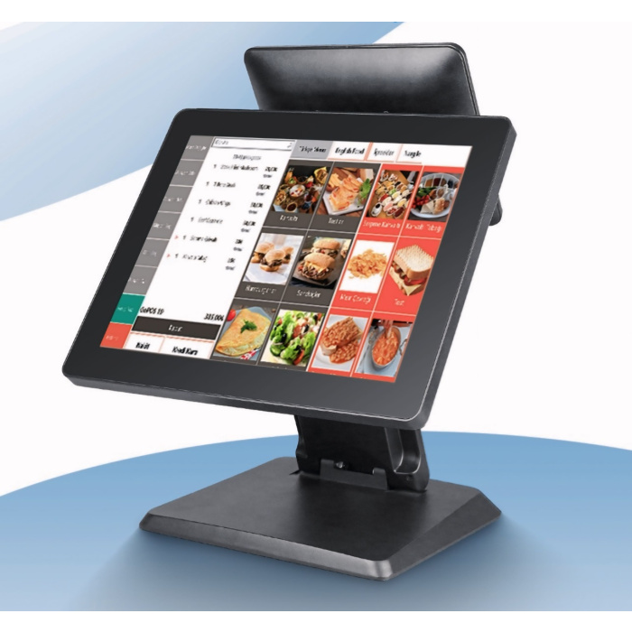 VOW POS 400-MT Pos system, point of sale machine with 4GB DDR3 RAM, 128GB SSD, 15" foldable screen, One Year Warranty